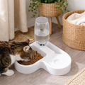 Automatic Cat Feeder – Cat Food and Water Dispenser with Reservoir, Anti Spill Cat Bowl, Modern Pet Feeding Station