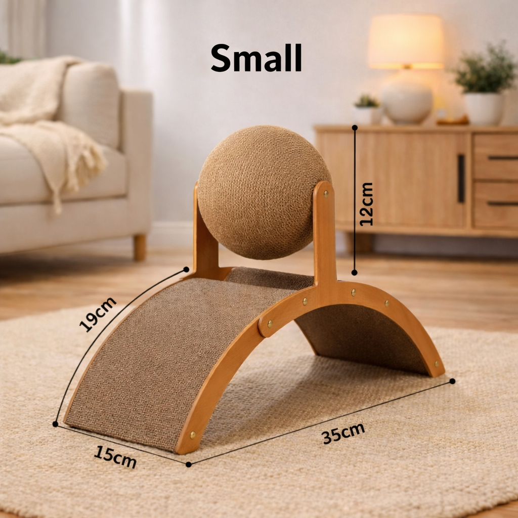Cat Scratcher Toy with Ball – Natural Sisal & Wood Interactive Scratching Arch for Indoor Cats
