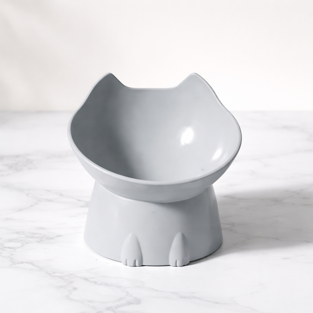 Elevated Cat Bowl for Food & Water – Anti-Vomit Tilted Pet Feeder | Cute Cat Dish for Small Pets