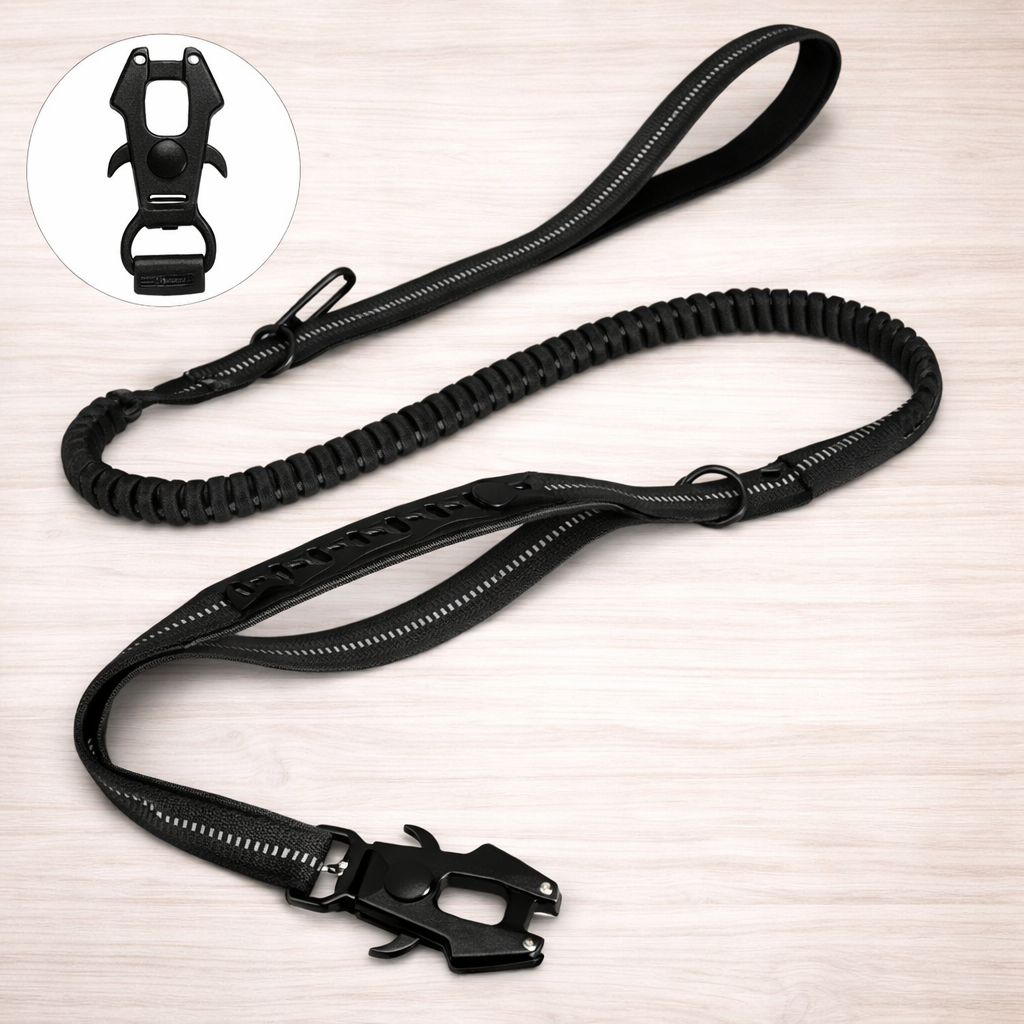 Tactical Dog Leash with Bungee & Handle – Heavy Duty No-Pull Leash for Training & Walking