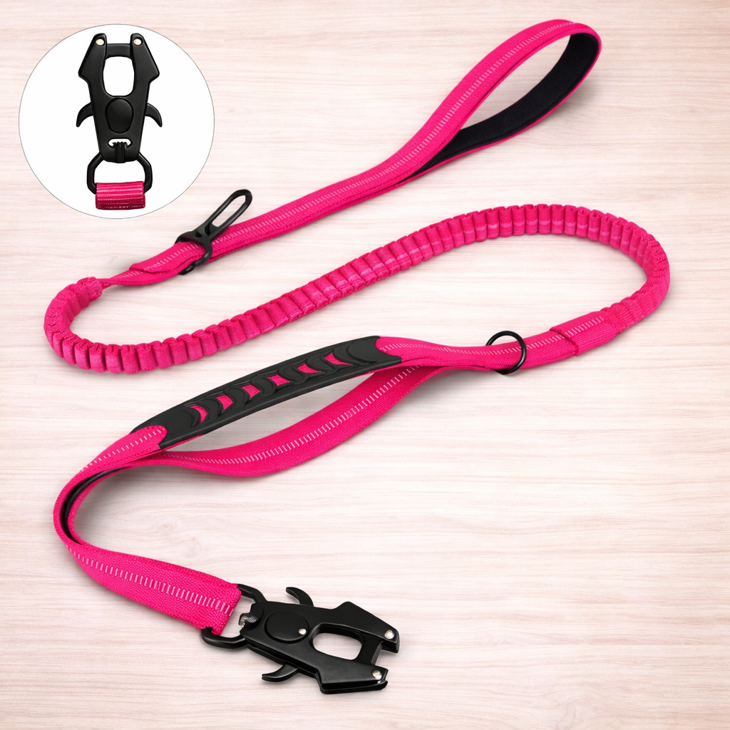 Tactical Dog Leash with Bungee & Handle – Heavy Duty No-Pull Leash for Training & Walking