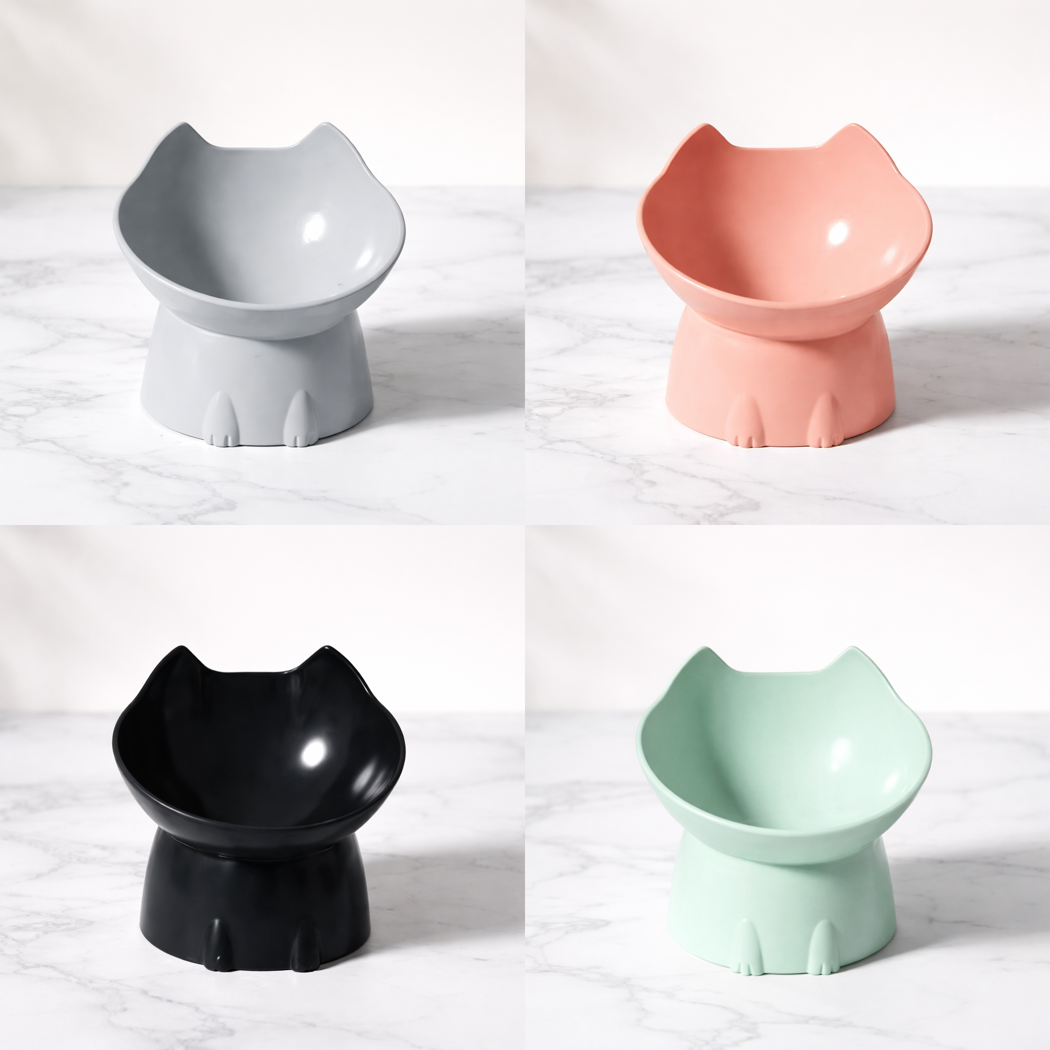 Elevated Cat Bowl for Food & Water – Anti-Vomit Tilted Pet Feeder | Cute Cat Dish for Small Pets